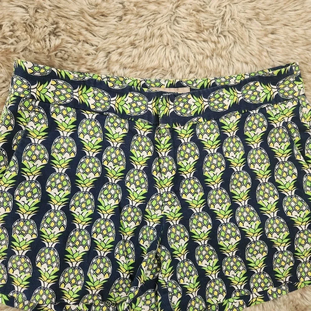 Banana Republic Pineapple Print Shorts Lime Green‎ and Blue Women's Size 4